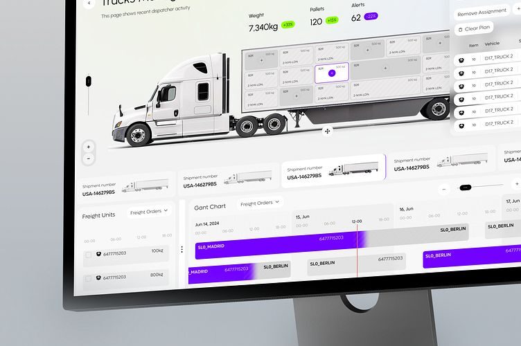 Ett modernt digitalt logistiksystem på en datorskärm.