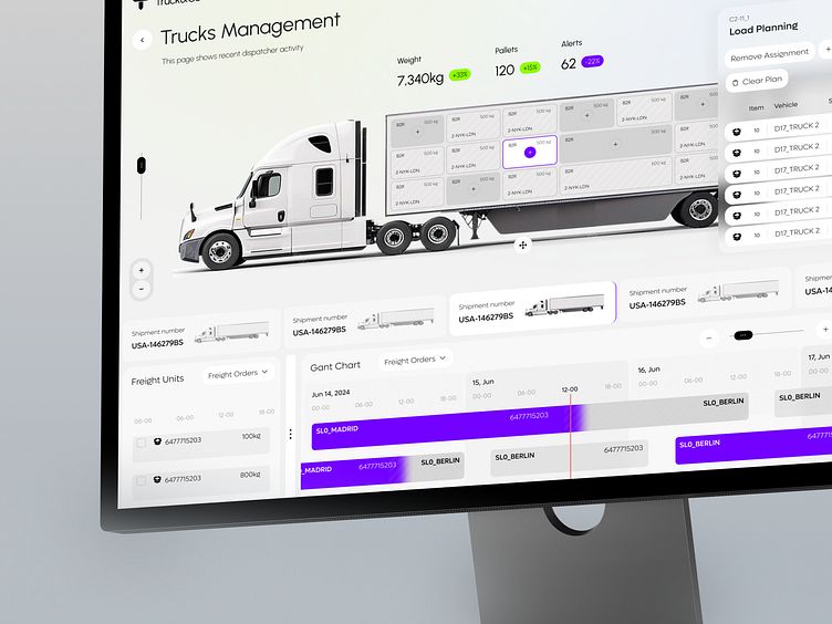 Ett modernt digitalt logistiksystem på en datorskärm.